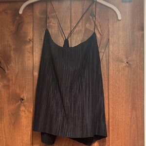 a new day Black Pleated Spaghetti-Strap Cami
